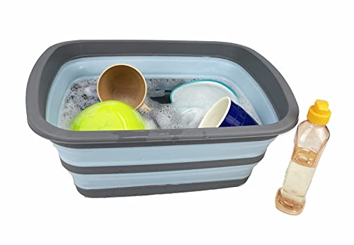 SAMMART New 10L Collapsible Tub-Foldable Dish Tub-Portable Washing Basin-Space Saving Plastic Washtub