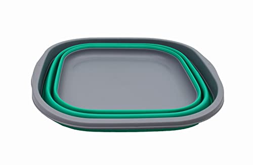 SAMMART 10L Collapsible Tub - Foldable Dish Tub - Portable Washing Basin - Space Saving Plastic Washtub