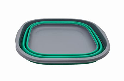 SAMMART 10L Collapsible Tub - Foldable Dish Tub - Portable Washing Basin - Space Saving Plastic Washtub