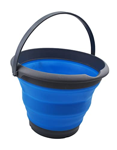 SAMMART 8.5L Collapsible Plastic Bucket - Foldable Round Tub - Portable Fishing Water Pail - Space Saving Outdoor Waterpot. Size 31cm Dia