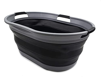 SAMMART 44L Collapsible Plastic Laundry Basket - Foldable Pop Up Storage Container/Organizer - Portable Washing Tub - Space Saving Hamper/Basket - Water Capacity: 35L