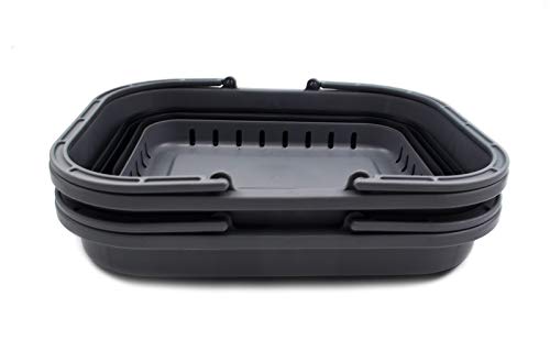 SAMMART 19L Collapsible Tub with Handle - Portable Outdoor Picnic Basket/Crater - Foldable Shopping Bag - Space Saving Storage Container