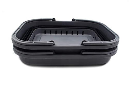 SAMMART 19L Collapsible Tub with Handle - Portable Outdoor Picnic Basket/Crater - Foldable Shopping Bag - Space Saving Storage Container