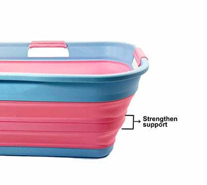 SAMMART 21L Collapsible Plastic Storge Basket - Foldable Pop Up Storage Container/Organizer - Portable Washing Tub - Space Saving Hamper/Basket