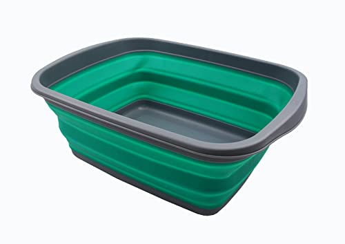 SAMMART 10L Collapsible Tub - Foldable Dish Tub - Portable Washing Basin - Space Saving Plastic Washtub