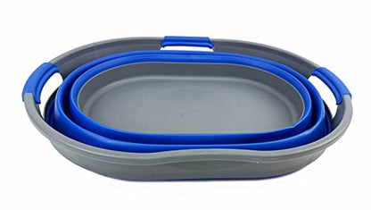 SAMMART 25L Collapsible Plastic Laundry Basket - Foldable Pop Up Storage Container/Organizer - Portable Washing Tub - Space Saving Hamper/Basket
