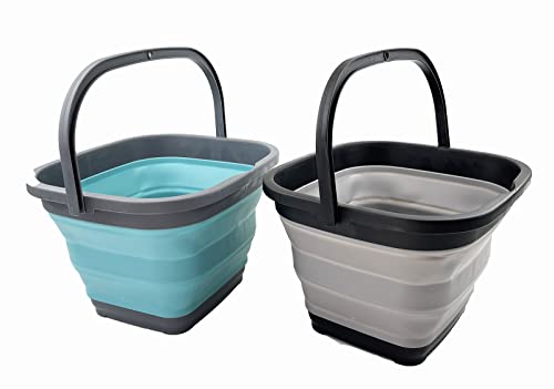 SAMMART 10L Collapsible Rectangular Handy Basket/Bucket