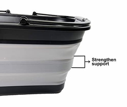 SAMMART 29L Collapsible Tub with Handle - Portable Outdoor Picnic Basket/Crater - Foldable Shopping Bag - Space Saving Storage Container