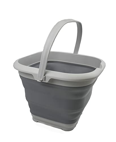 SAMMART Collapsible Plastic Bucket - Foldable Tub - Portable Fishing Water Pail - Space Saving Outdoor Waterpot