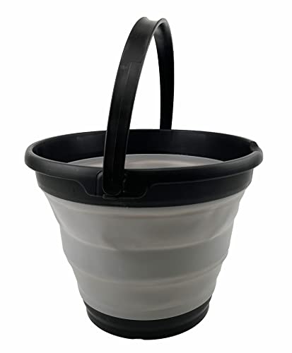 SAMMART 10L Collapsible Plastic Bucket - Foldable Round Tub - Portable Fishing Water Pail - Space Saving Outdoor Waterpot. Size 31cm Dia