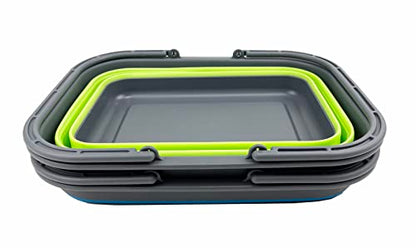 New SAMMART 12L Collapsible Tub with Handle - Portable Outdoor Picnic Basket/Crater - Foldable Shopping Bag - Space Saving Storage Container