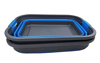 SAMMART 36L Collapsible Plastic Laundry Basket - Foldable Pop Up Storage Container/Organizer - Portable Washing Tub - Space Saving Hamper/Basket