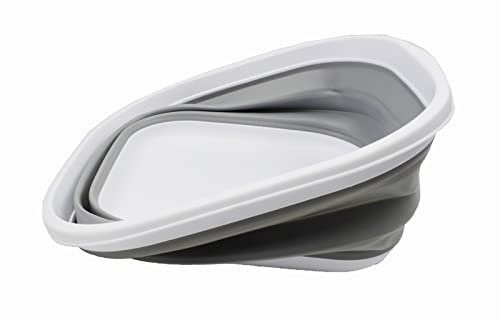 SAMMART 2 pcs Collapsible Tub Set (5.5L + 10L)-Dishpan-Foldable Washing Basin-Portable Dish Washing Tub-Space Saving Kitchen Storage Tray