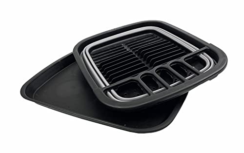 SAMMART 8L Collapsible Dish Drainer with Drainer Board - Foldable Drying Rack Set - Portable Dinnerware Organizer - Space Saving Kitchen Storage Tray