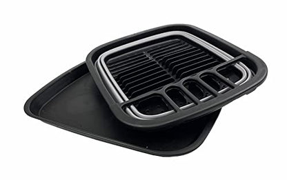 SAMMART 8L Collapsible Dish Drainer with Drainer Board - Foldable Drying Rack Set - Portable Dinnerware Organizer - Space Saving Kitchen Storage Tray