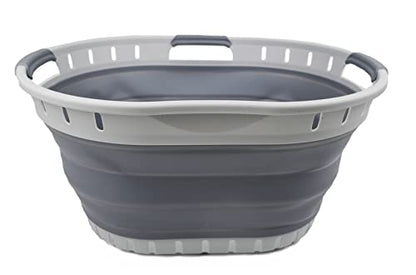 SAMMART 25L Collapsible Plastic Laundry Basket - Foldable Pop Up Storage Container/Organizer - Portable Washing Tub - Space Saving Hamper/Basket