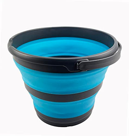 SAMMART 10L Collapsible Plastic Bucket - Foldable Round Tub - Portable Fishing Water Pail - Space Saving Outdoor Waterpot, Size 33cm Dia