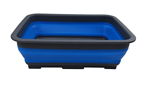 SAMMART 7LCollapsible Tub - Foldable Dish Tub - Portable Washing Basin - Space Saving Plastic Washtub