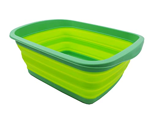 SAMMART 10L Collapsible Tub-Foldable Dish Tub-Portable Washing Basin-Space Saving Plastic Washtub