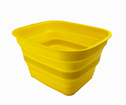 SAMMART 15L Collapsible Tub - Foldable Dish Tub - Portable Washing Basin - Space Saving Plastic Washtub