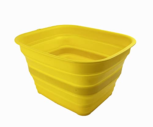 SAMMART 15L Collapsible Tub - Foldable Dish Tub - Portable Washing Basin - Space Saving Plastic Washtub