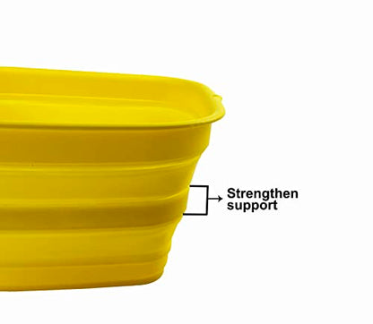 SAMMART 15L Collapsible Tub - Foldable Dish Tub - Portable Washing Basin - Space Saving Plastic Washtub