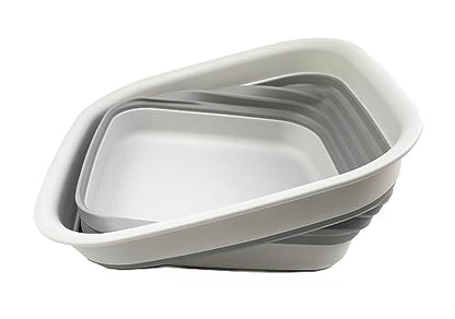 SAMMART COMBO Collapsible Dish tub with Handy basket - Space Saving, Camping set, Picnic set, Indoor or Outdoor use, foldable storage.