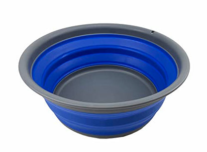 SAMMART 7.5L Collapsible Tub - Foldable Dish Tub - Portable Washing Basin - Space Saving Plastic Washtub