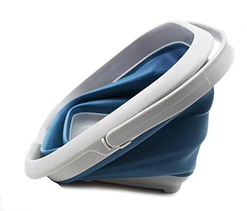 SAMMART 8.5L Collapsible Square Handy Bucket/Foldable Square Water Pail/Portable Tub with Handle. Size 31x31cm