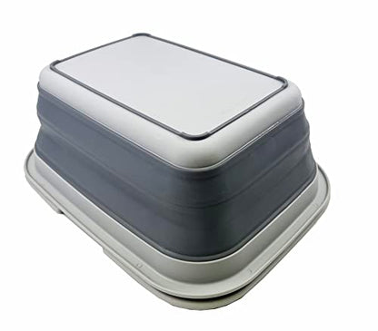 SAMMART 9.2L Collapsible Tub with Handle - Portable Outdoor Picnic Basket/Crater - Foldable Shopping Bag - Space Saving Storage Container