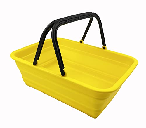 SAMMART 8L Collapsible Basket with Handle - Portable Outdoor Picnic Basket/Crater - Foldable Shopping Bag