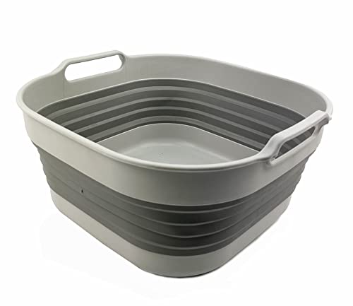 SAMMART Set of 3 Collapsible Tub & Foldable bowl- Portable/Space Saving Plastic Tub