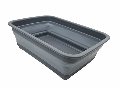 SAMMART 7L Collapsible Tub - Foldable Dish Tub - Portable Washing Basin - Space Saving Plastic Washtub