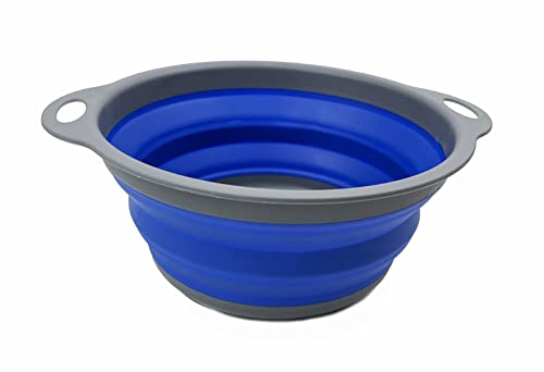 SAMMART 2.6L Collapsible Tub - Foldable Dish Tub - Portable Washing Basin - Space Saving Plastic Washtub