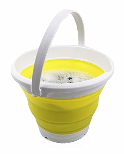 SAMMART 5.5L Collapsible Plastic Bucket - Foldable Round Tub - Portable Fishing Water Pail - Space Saving Outdoor Waterpot.