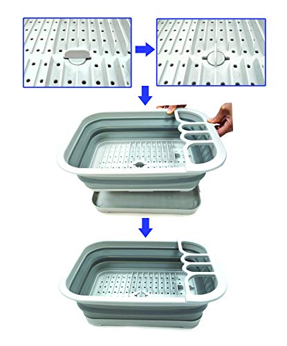 SAMMART COMBO 001 Collapsible Laundry Basket & Dish Drainer & Bucket - Perfect Outdoor & Picnic - Space Saving Storage Container