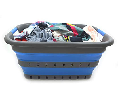 SAMMART 41L (10.8 Gallon) Collapsible Plastic Laundry Basket - Foldable Pop Up Storage Container/Organizer - Portable Washing Tub - Space Saving Hamper/Basket