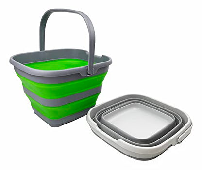 SAMMART 10L Collapsible Rectangular Handy Basket/Bucket