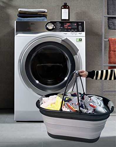 SAMMART 38L Collapsible Plastic Laundry Basket - Foldable Storage Container/Organizer - Portable Washing Tub - Space Saving Laundry Hamper