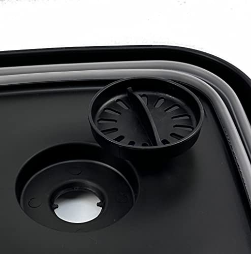 SAMMART 10L (2.64 Gallon) Collapsible Dishpan with Draining Plug - Foldable Washing Basin - Portable Dish Washing Tub - Space Saving Kitchen Storage Tray