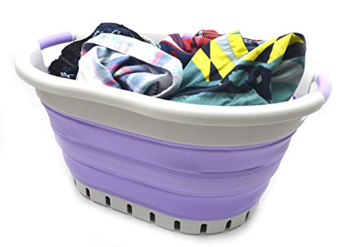SAMMART 41L (10.8 Gallon) Collapsible Plastic Laundry Basket - Foldable Pop Up Storage Container/Organizer - Portable Washing Tub - Space Saving Hamper/Basket