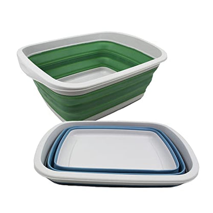 SAMMART 10L Collapsible Tub-Foldable Dish Tub-Portable Washing Basin-Space Saving Plastic Washtub