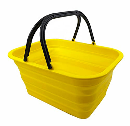 SAMMART 12L Collapsible Tub with Handle - Portable Outdoor Picnic Basket/Crater - Foldable Shopping Bag - Space Saving Storage Container