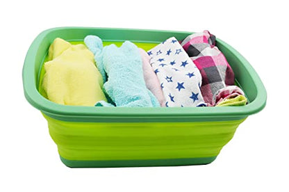 SAMMART New 10L Collapsible Tub-Foldable Dish Tub-Portable Washing Basin-Space Saving Plastic Washtub