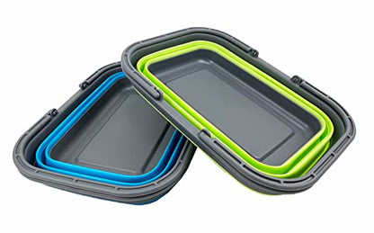 New SAMMART 12L Collapsible Tub with Handle - Portable Outdoor Picnic Basket/Crater - Foldable Shopping Bag - Space Saving Storage Container