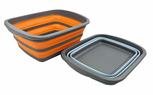 SAMMART New 10L Collapsible Tub-Foldable Dish Tub-Portable Washing Basin-Space Saving Plastic Washtub