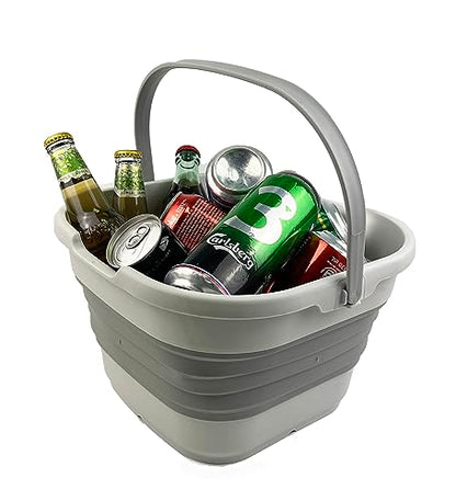 SAMMART COMBO Collapsible Dish tub with Handy basket - Space Saving, Camping set, Picnic set, Indoor or Outdoor use, foldable storage.