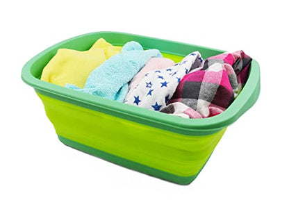 SAMMART 10L Collapsible Tub-Foldable Dish Tub-Portable Washing Basin-Space Saving Plastic Washtub