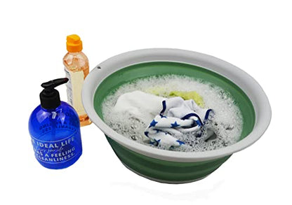 SAMMART 5.5L Collapsible Tub - Foldable Dish Tub - Portable Washing Basin - Space Saving Plastic Washtub
