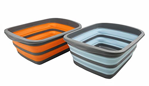 SAMMART New 10L Collapsible Tub-Foldable Dish Tub-Portable Washing Basin-Space Saving Plastic Washtub